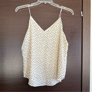Express Black & Cream Polka Dot V-neck Camisole - Size Medium - NWT